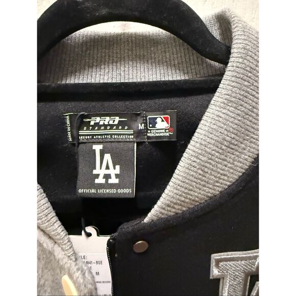MLB LA Dodgers Reverse French Terry Women’s Block Wool Varsity Jacket M NWT - Picture 4 of 5